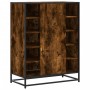 Zapatero de madera y metal roble ahumado 75x38x97,5 cm en Zapateros y organizadores de calzado | Comprar online en Foru.es
