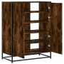 Zapatero de madera y metal roble ahumado 75x38x97,5 cm en Zapateros y organizadores de calzado | Comprar online en Foru.es