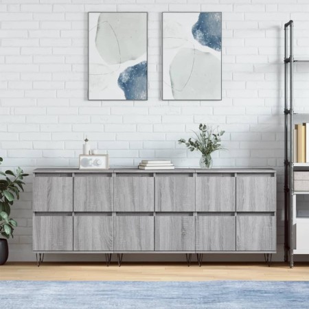Aparadores 3 uds madera contrachapada gris Sonoma de vidaXL, Aparadores - Ref: Foro24-3190203, Precio: 189,51 €, Descuento: %