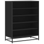 Zapatero de madera de ingeniería y metal negro 75x38x97,5 cm en Zapateros y organizadores de calzado | Comprar online en Foru.es
