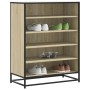 Zapatero de madera y metal roble Sonoma 75x38x97,5 cm en Zapateros y organizadores de calzado | Comprar online en Foru.es