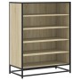 Zapatero de madera y metal roble Sonoma 75x38x97,5 cm en Zapateros y organizadores de calzado | Comprar online en Foru.es