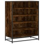 Zapatero de madera y metal roble ahumado 75x38x97,5 cm en Zapateros y organizadores de calzado | Comprar online en Foru.es