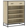 Zapatero de madera y metal roble Sonoma 75x38x97,5 cm en Zapateros y organizadores de calzado | Comprar online en Foru.es