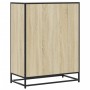 Zapatero de madera y metal roble Sonoma 75x38x97,5 cm en Zapateros y organizadores de calzado | Comprar online en Foru.es