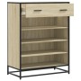 Zapatero de madera y metal roble Sonoma 75x38x97,5 cm en Zapateros y organizadores de calzado | Comprar online en Foru.es