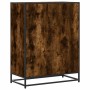 Zapatero de madera y metal roble ahumado 75x38x97,5 cm en Zapateros y organizadores de calzado | Comprar online en Foru.es