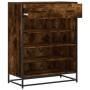 Zapatero de madera y metal roble ahumado 75x38x97,5 cm en Zapateros y organizadores de calzado | Comprar online en Foru.es