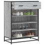 Zapatero madera de ingeniería y metal gris Sonoma 75x38x97,5 cm en Zapateros y organizadores de calzado | Comprar online en Foru
