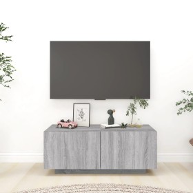Mueble de TV madera contrachapada gris Sonoma 100x35x40 cm de vidaXL, Muebles TV - Ref: Foro24-815718, Precio: 64,80 €, Descu...