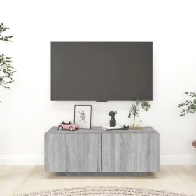Mueble de TV madera contrachapada gris Sonoma 100x35x40 cm de vidaXL, Muebles TV - Ref: Foro24-815718, Precio: 64,06 €, Descu...