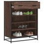 Zapatero de madera y metal marrón roble 75x38x97,5 cm en Zapateros y organizadores de calzado | Comprar online en Foru.es