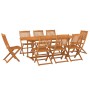 Set comedor de jardín 9 piezas madera maciza acacia 220x90x75cm en Conjuntos de jardín | Comprar online en Foru.es