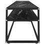 Mueble de TV vidrio templado color mármol negro 220x40x40,5 cm en Muebles TV | Comprar online en Foru.es