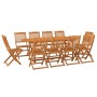 Set comedor de jardín 11piezas madera maciza acacia 220x90x75cm en Conjuntos de jardín | Comprar online en Foru.es