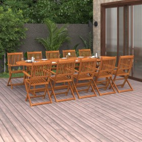 Set comedor de jardín 11piezas madera maciza acacia 280x90x75cm en Conjuntos de jardín | Comprar online en Foru.es