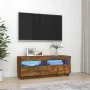 Mueble de TV con luces LED roble ahumado 100x35x40 cm de vidaXL, Muebles TV - Ref: Foro24-815720, Precio: 51,04 €, Descuento: %
