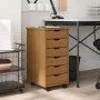 Cajonera con ruedas MOSS madera maciza pino marrón miel de vidaXL, Taquillas y armarios de almacenamiento - Ref: Foro24-35588...