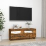 Mueble de TV con luces LED roble ahumado 100x35x40 cm de vidaXL, Muebles TV - Ref: Foro24-815720, Precio: 59,36 €, Descuento: %