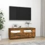 Mueble de TV con luces LED roble ahumado 100x35x40 cm de vidaXL, Muebles TV - Ref: Foro24-815720, Precio: 51,04 €, Descuento: %