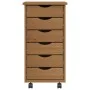 Cajonera con ruedas MOSS madera maciza pino marrón miel de vidaXL, Taquillas y armarios de almacenamiento - Ref: Foro24-35588...