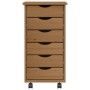 Cajonera con ruedas MOSS madera maciza pino marrón miel de vidaXL, Taquillas y armarios de almacenamiento - Ref: Foro24-35588...