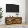 Mueble de TV con luces LED roble ahumado 100x35x40 cm de vidaXL, Muebles TV - Ref: Foro24-815720, Precio: 51,04 €, Descuento: %