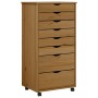 Cajonera con ruedas MOSS madera maciza pino marrón miel de vidaXL, Taquillas y armarios de almacenamiento - Ref: Foro24-35589...