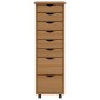 Cajonera con ruedas MOSS madera maciza pino marrón miel de vidaXL, Taquillas y armarios de almacenamiento - Ref: Foro24-35589...