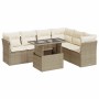 Set sofás de jardín 7 piezas y cojines ratán sintético beige en Conjuntos de jardín | Comprar online en Foru.es