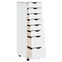 Cajonera con ruedas MOSS madera maciza de pino blanco de vidaXL, Taquillas y armarios de almacenamiento - Ref: Foro24-355895,...