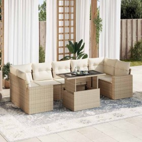Set de sofás de jardín y cojines 8 piezas ratán sintético beige en Conjuntos de jardín | Comprar online en Foru.es