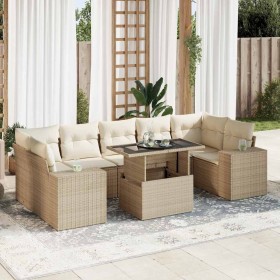 Set de sofás de jardín y cojines 8 piezas ratán sintético beige en Conjuntos de jardín | Comprar online en Foru.es