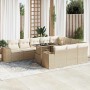 Set de sofás de jardín 11pzas con cojines ratán sintético beige en Conjuntos de jardín | Comprar online en Foru.es