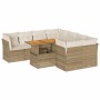 Set de sofás de jardín con cojines 9 pzas ratán sintético beige en Conjuntos de jardín | Comprar online en Foru.es