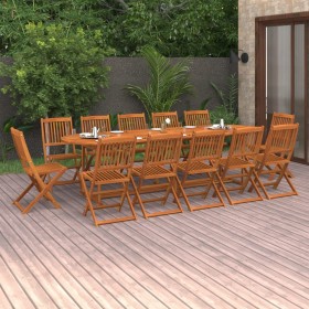 Set comedor de jardín 13piezas madera maciza acacia 280x90x75cm en Conjuntos de jardín | Comprar online en Foru.es