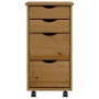 Cajonera con ruedas MOSS madera maciza pino marrón miel de vidaXL, Taquillas y armarios de almacenamiento - Ref: Foro24-35590...