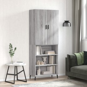 Aparador alto madera contrachapada gris sonoma 69,5x34x180 cm de vidaXL, Aparadores - Ref: Foro24-3196089, Precio: 122,60 €, ...