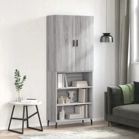 High sideboard sonoma gray plywood 69.5x34x180 cm by vidaXL, Sideboards - Ref: Foro24-3196089, Price: 121,12 €, Discount: %