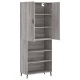 Aparador alto madera contrachapada gris sonoma 69,5x34x180 cm de vidaXL, Aparadores - Ref: Foro24-3196089, Precio: 122,60 €, ...