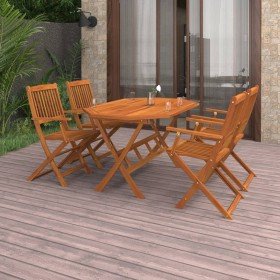 Juego de comedor de jardín 5 piezas madera maciza de acacia en Conjuntos de jardín | Comprar online en Foru.es