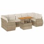 Set de sofás de jardín y cojines 8 piezas ratán sintético beige en Conjuntos de jardín | Comprar online en Foru.es