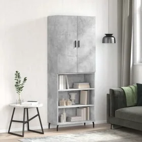Hohes Sideboard aus betongrauem Sperrholz, 69,5 x 34 x 180 cm von vidaXL, Sideboards - Ref: Foro24-3196087, Preis: 119,58 €, ...