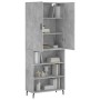 Aparador alto madera contrachapada gris hormigón 69,5x34x180 cm de vidaXL, Aparadores - Ref: Foro24-3196087, Precio: 120,98 €...