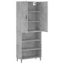 Aparador alto madera contrachapada gris hormigón 69,5x34x180 cm de vidaXL, Aparadores - Ref: Foro24-3196087, Precio: 120,98 €...