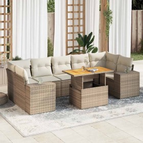 Set de sofás de jardín y cojines 8 piezas ratán sintético beige en Conjuntos de jardín | Comprar online en Foru.es