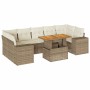 Set de sofás de jardín y cojines 8 piezas ratán sintético beige en Conjuntos de jardín | Comprar online en Foru.es