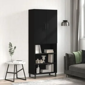 Aparador alto madera contrachapada negro 69,5x34x180 cm de vidaXL, Aparadores - Ref: Foro24-3196092, Precio: 141,82 €, Descue...