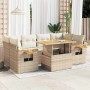Set sofás jardín y cojines 7 pzas ratán sintético acacia beige en Conjuntos de jardín | Comprar online en Foru.es