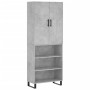 Aparador alto madera contrachapada gris hormigón 69,5x34x180 cm de vidaXL, Aparadores - Ref: Foro24-3196095, Precio: 127,44 €...